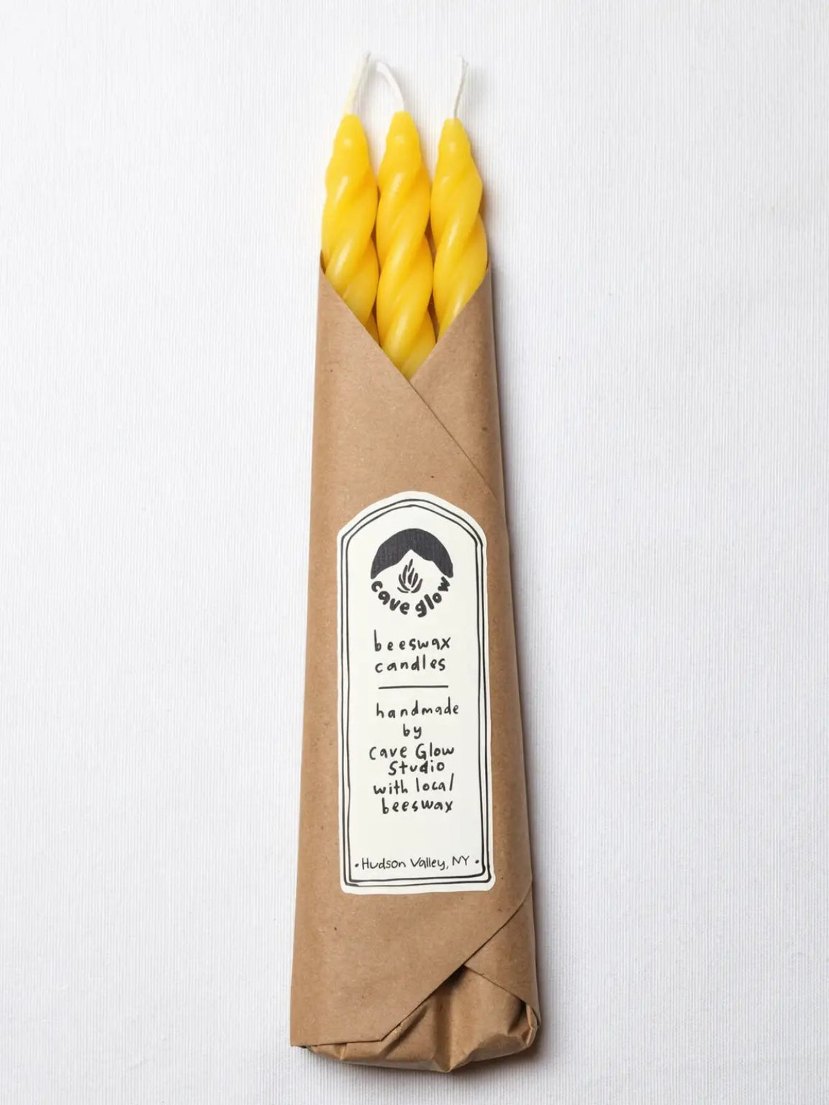 Spiral Beeswax Candles - Yellow