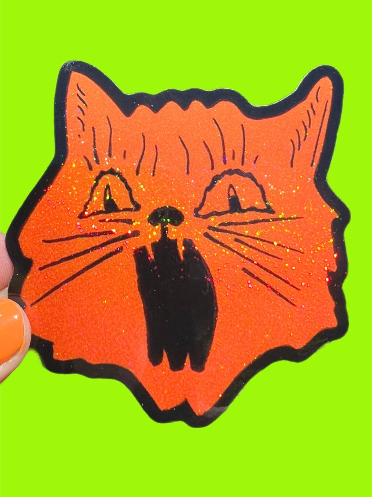 Halloween Yowling Cat Sticker