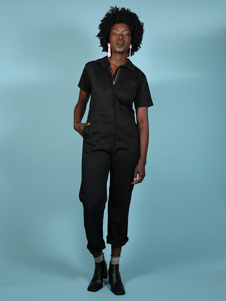 Twill Black Overdye Coveralls