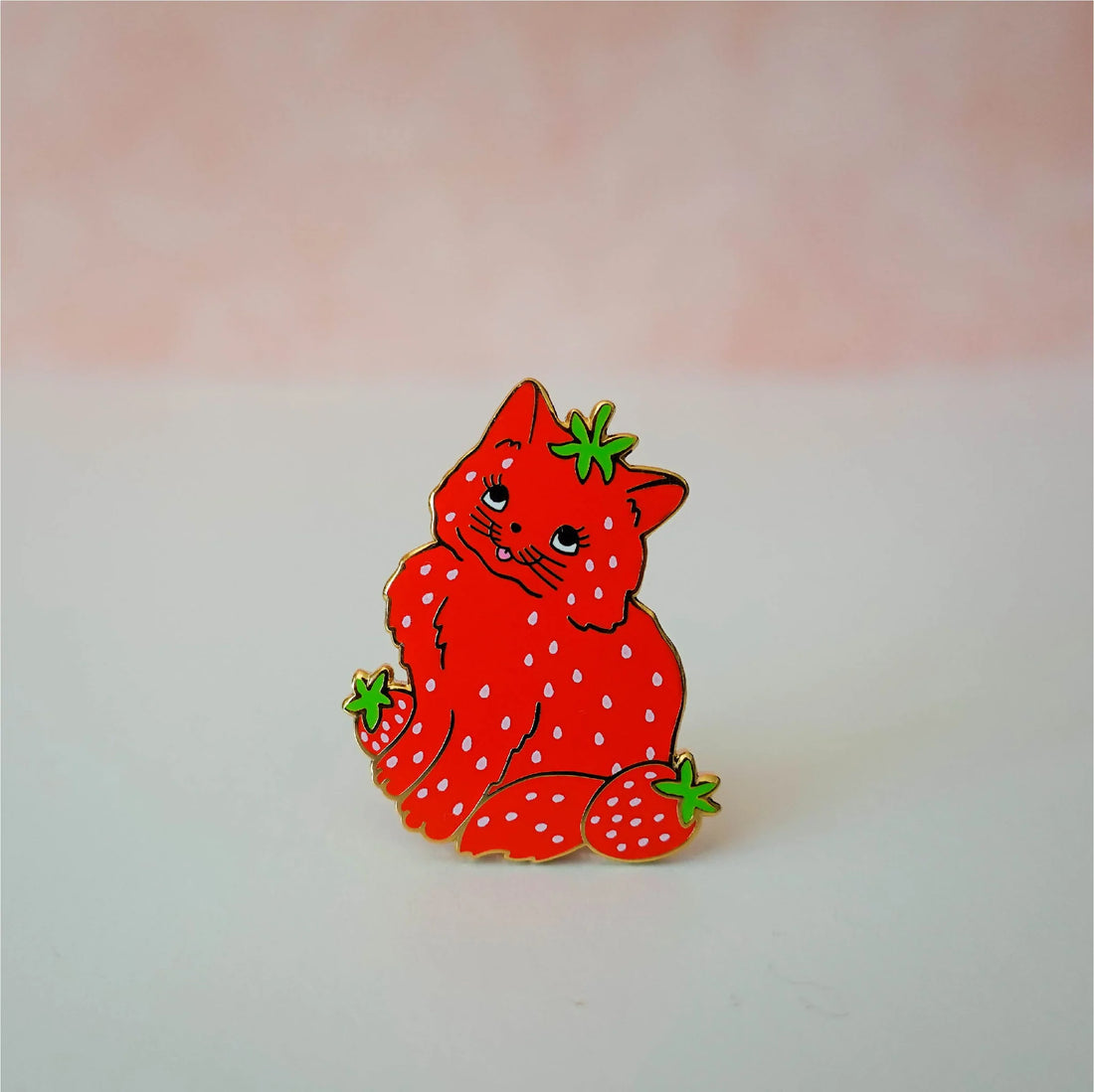 Salad Days Strawberry Cat Enamel Pin
