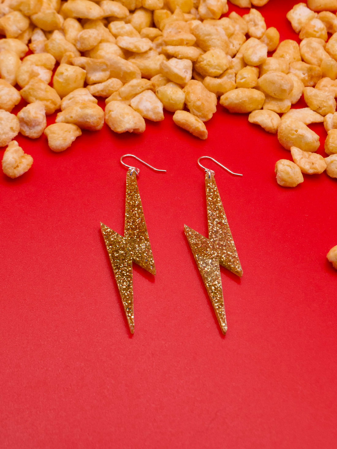 Fox and Doll Bowie Bolt Drop Earrings in Gold