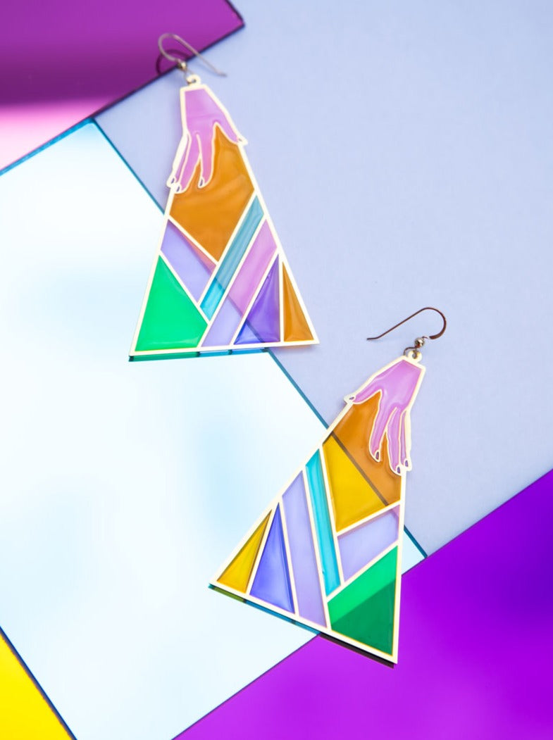 Stained Glass Superpower Earrings By Sarah Stieber