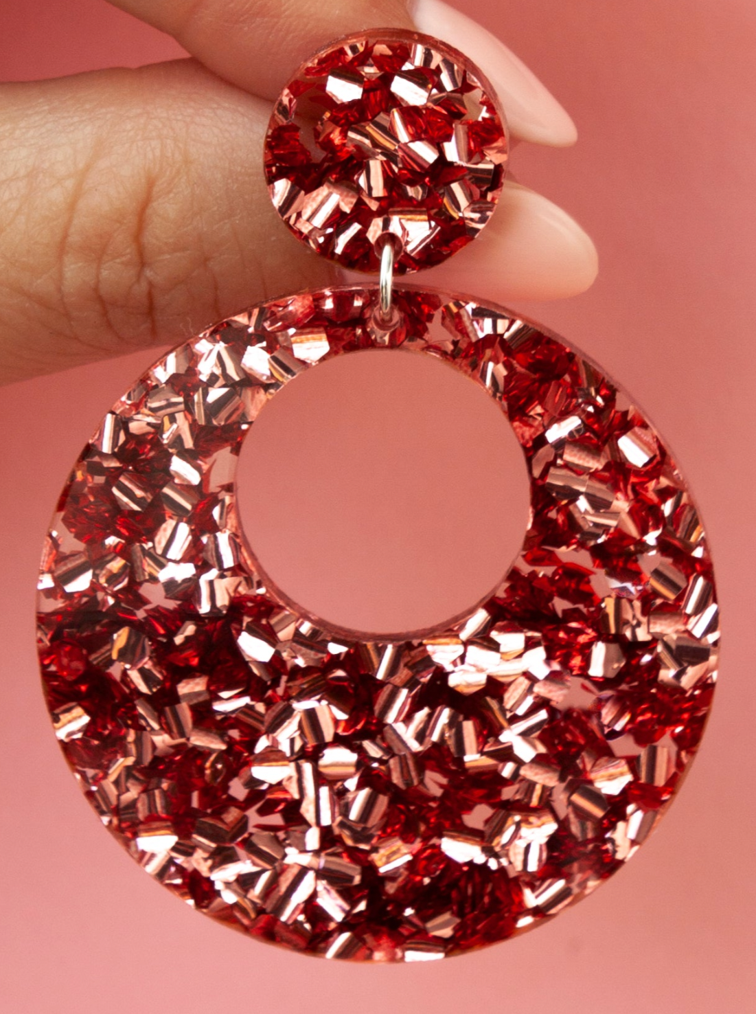 Eclipse Earrings - Chunky Pink