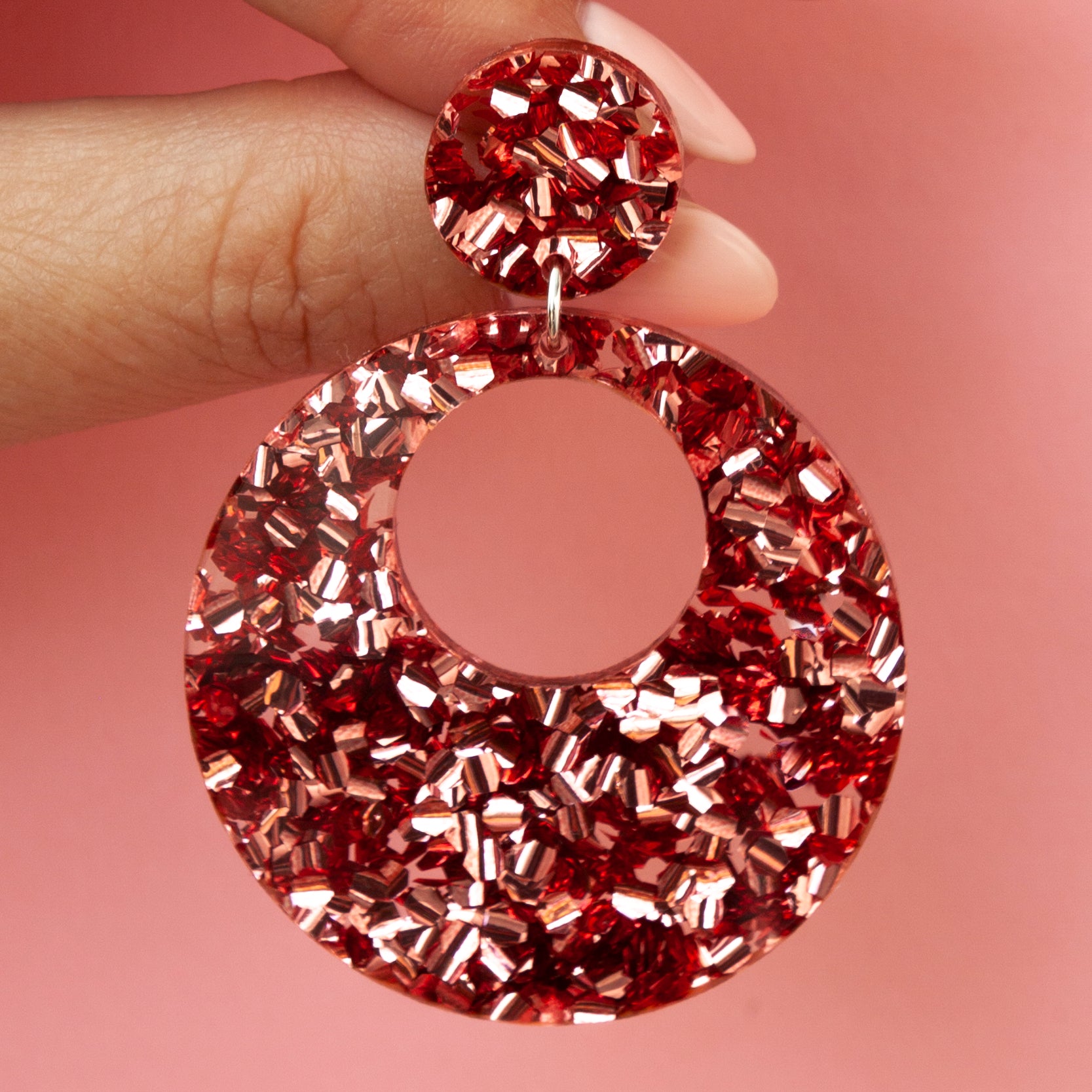 Eclipse Earrings - Chunky Pink