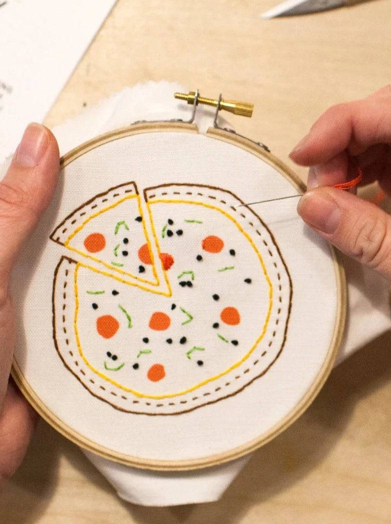 Jenny Lemons Pizza Party Embroidery Kit