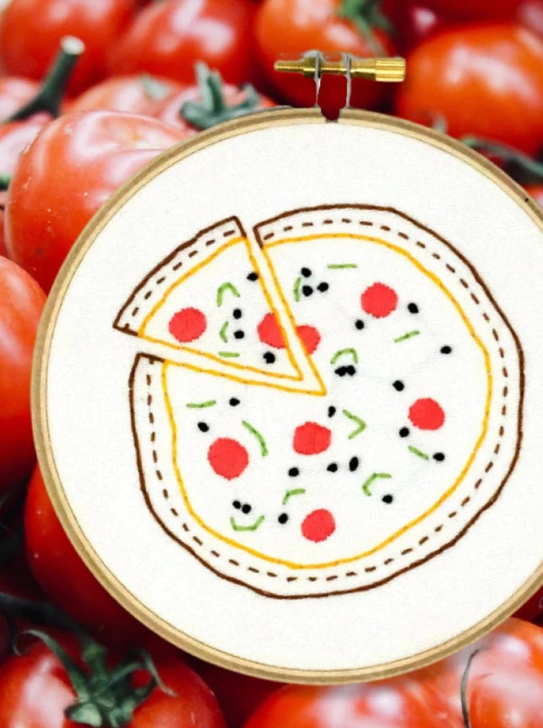 Jenny Lemons Pizza Party Embroidery Kit